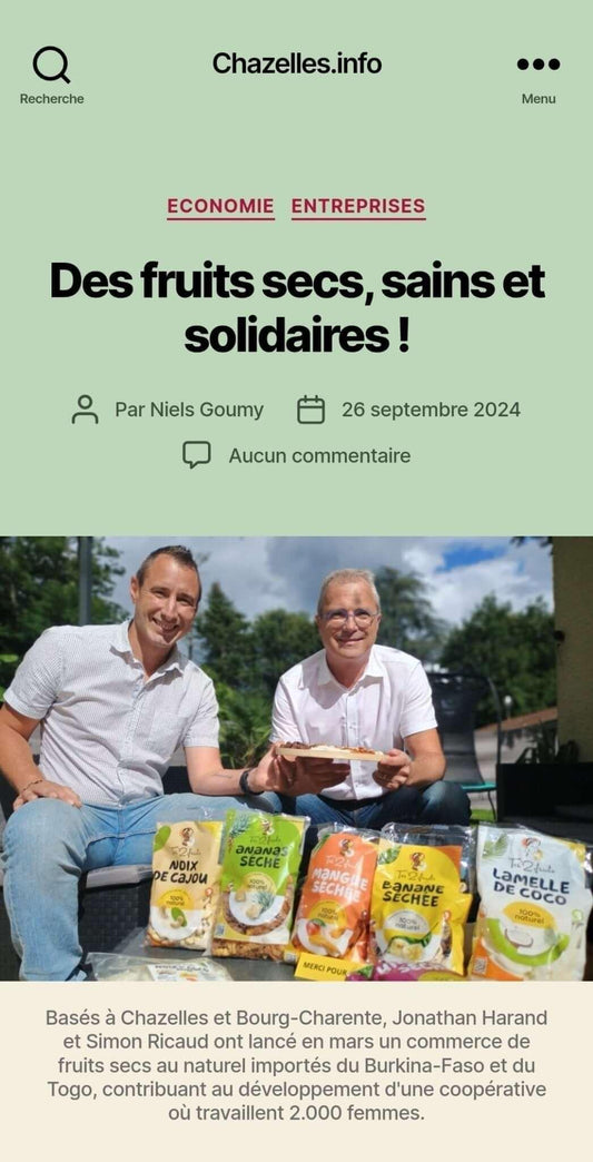 Des fruits secs sains et solidaires ! - FRUITS SAJE