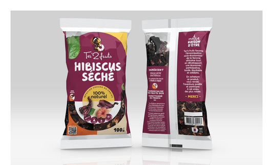 Fleurs d’hibiscus séchées 100% naturelles – Infusion, tisane ou cuisine – Sachet 100g - FRUITS SAJE