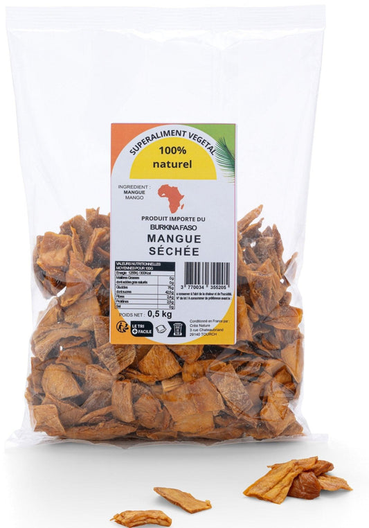 Mangue Séchée 100 % Naturelle – Sans Sucre Ajouté, Sans Conservateurs, Idéale pour Professionnels – 500g - FRUITS SAJE